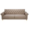 Ausziehbares 3-Sitzer-Sofa mit Capitonné-Steppung, taupe